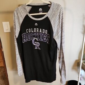 Colorado Rockies Black and Gray Mens Shirt